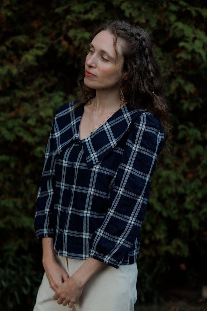 Eve Gravel Lucila Top - Navy/Cream (In - Store) - Victoire BoutiqueEve GravelShirts & Tops Ottawa Boutique Shopping Clothing