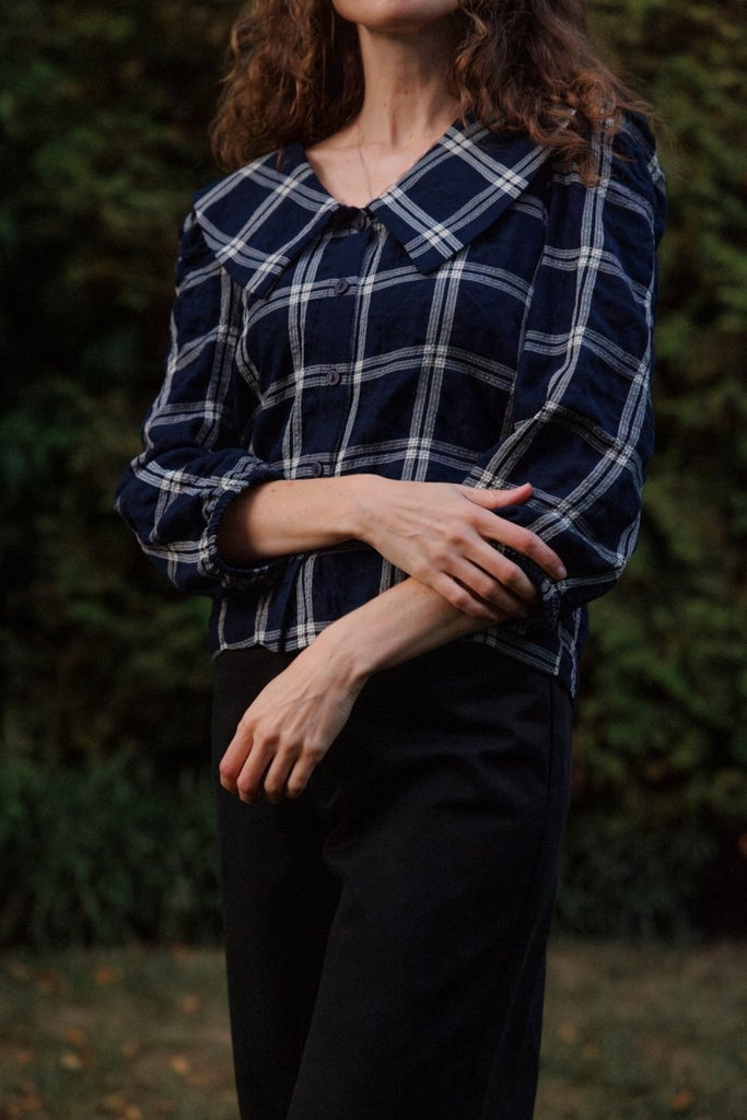 Eve Gravel Lucila Top - Navy/Cream (In - Store) - Victoire BoutiqueEve GravelShirts & Tops Ottawa Boutique Shopping Clothing