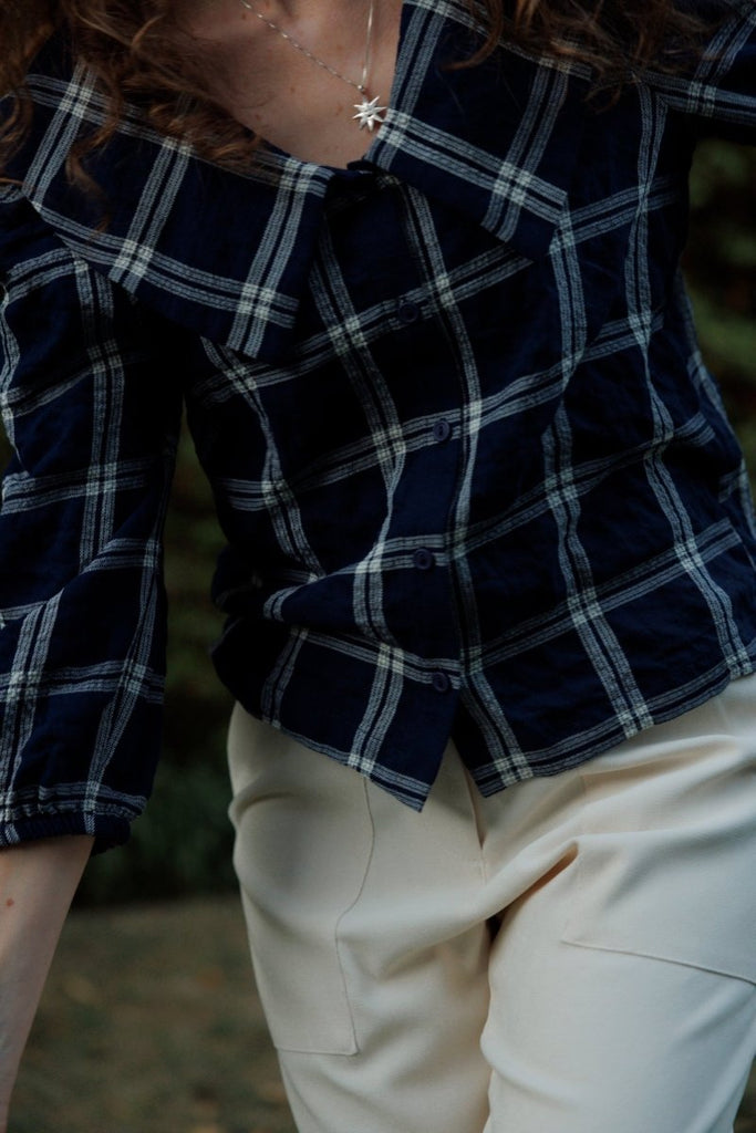 Eve Gravel Lucila Top - Navy/Cream (In - Store) - Victoire BoutiqueEve GravelShirts & Tops Ottawa Boutique Shopping Clothing