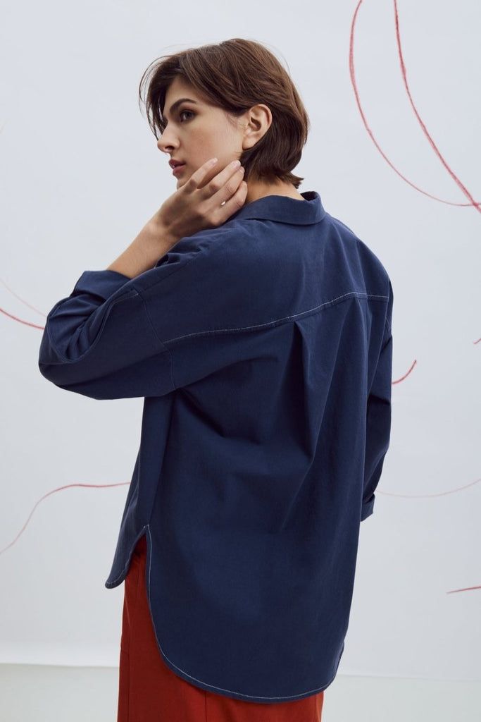 Eve Gravel Malabou Shirt - Marine (In Store) - Victoire BoutiqueEve GravelShirts & Tops Ottawa Boutique Shopping Clothing