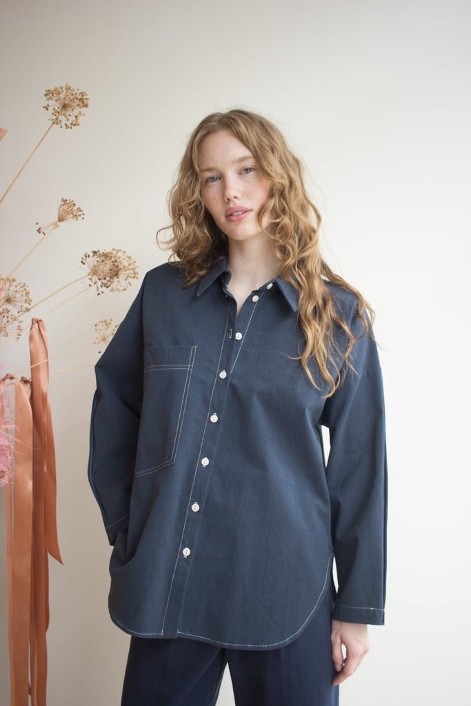 Eve Gravel Malabou Shirt - Marine (In Store) - Victoire BoutiqueEve GravelShirts & Tops Ottawa Boutique Shopping Clothing