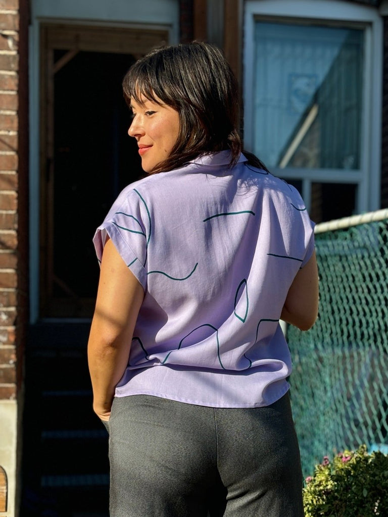 Eve Gravel Mawson Shirt - Lilac/Green (In - Store) - Victoire BoutiqueEve GravelTops Ottawa Boutique Shopping Clothing