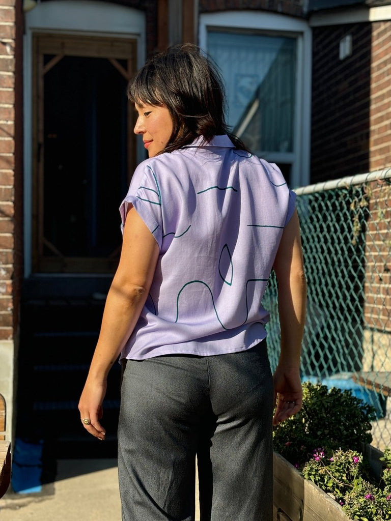 Eve Gravel Mawson Shirt - Lilac/Green (In - Store) - Victoire BoutiqueEve GravelTops Ottawa Boutique Shopping Clothing