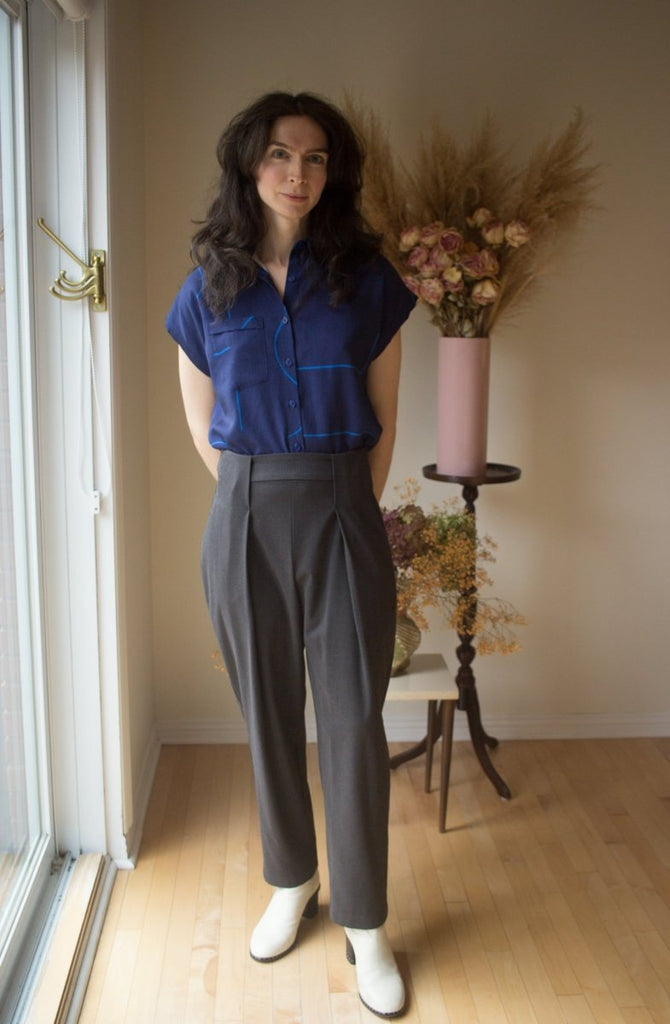 Eve Gravel Mawson Shirt - Navy/Royal Blue (In - Store) - Victoire BoutiqueEve GravelTops Ottawa Boutique Shopping Clothing