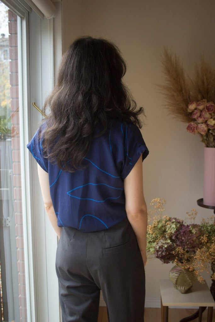 Eve Gravel Mawson Shirt - Navy/Royal Blue (In - Store) - Victoire BoutiqueEve GravelTops Ottawa Boutique Shopping Clothing