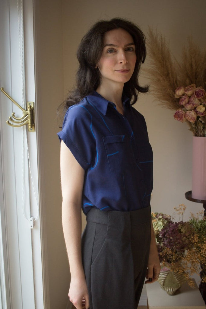 Eve Gravel Mawson Shirt - Navy/Royal Blue (In - Store) - Victoire BoutiqueEve GravelTops Ottawa Boutique Shopping Clothing