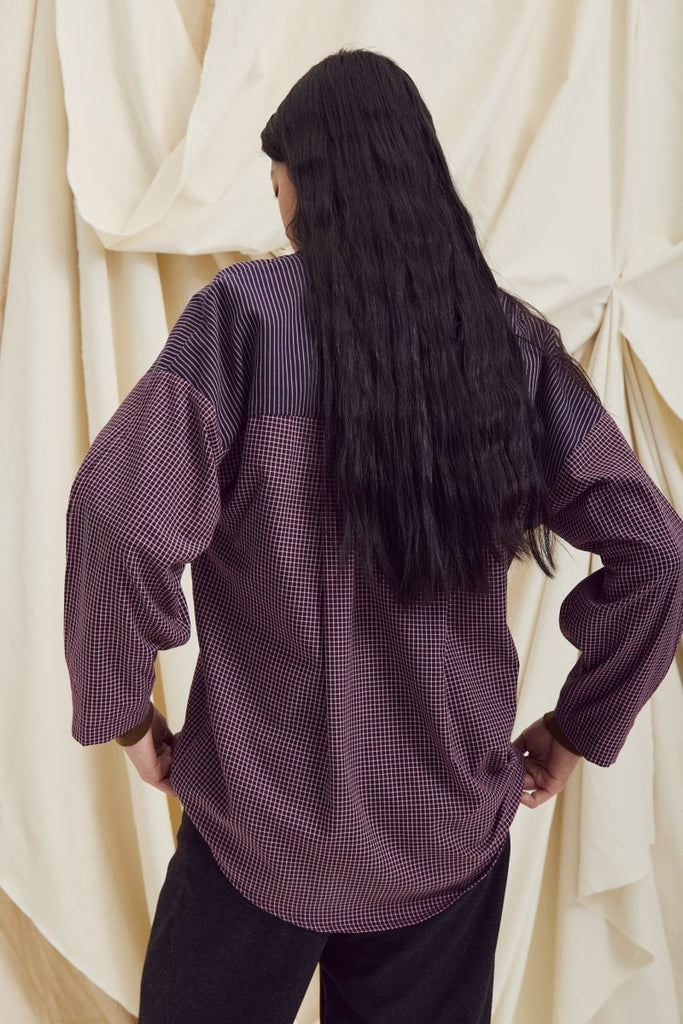 Eve Gravel Menika Shirt - Navy/Burgundy (Online Exclusive) - Victoire BoutiqueEve GravelShirts & Tops Ottawa Boutique Shopping Clothing