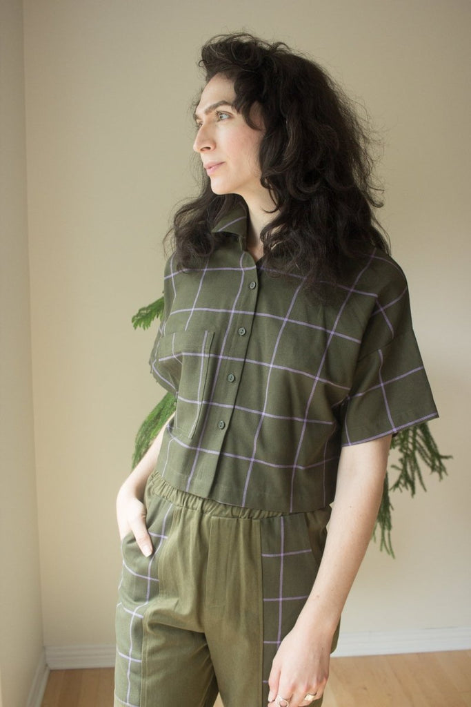 Eve Gravel Meru Shirt - Green/Lavender (In - Store) - Victoire BoutiqueEve GravelTops Ottawa Boutique Shopping Clothing