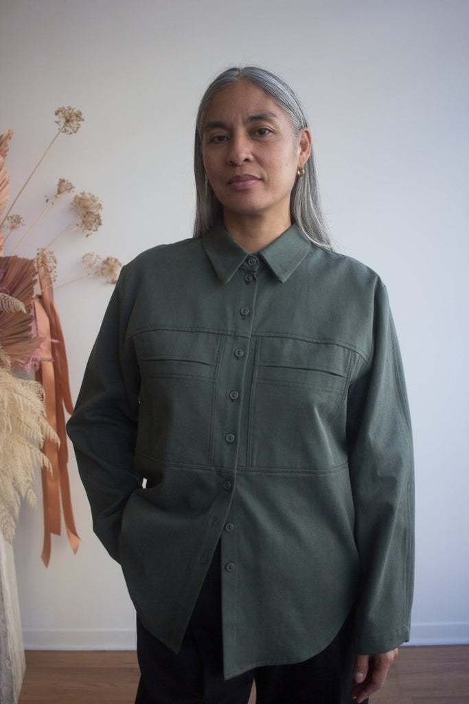 Eve Gravel Pompei Overshirt - Khaki (In Store) - Victoire BoutiqueEve GravelShirts & Tops Ottawa Boutique Shopping Clothing