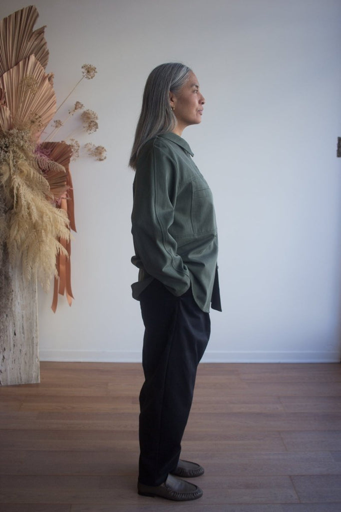 Eve Gravel Pompei Overshirt - Khaki (In Store) - Victoire BoutiqueEve GravelShirts & Tops Ottawa Boutique Shopping Clothing