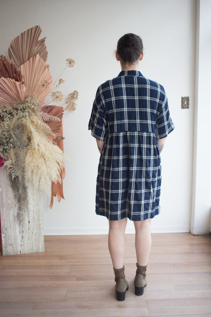 Eve Gravel Tiya Dress - Navy/Cream (Pre - Order) - Victoire BoutiqueEve GravelDresses Ottawa Boutique Shopping Clothing