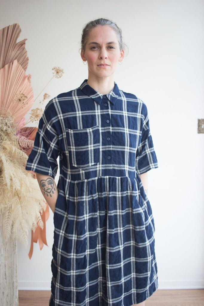 Eve Gravel Tiya Dress - Navy/Cream (Pre - Order) - Victoire BoutiqueEve GravelDresses Ottawa Boutique Shopping Clothing