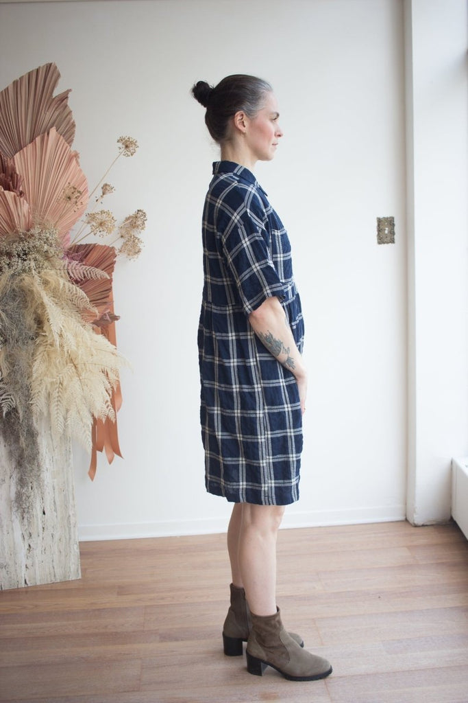 Eve Gravel Tiya Dress - Navy/Cream (Pre - Order) - Victoire BoutiqueEve GravelDresses Ottawa Boutique Shopping Clothing