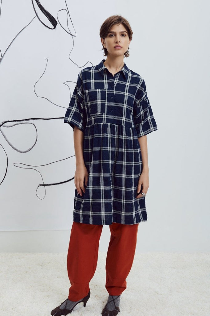 Eve Gravel Tiya Dress - Navy/Cream (Pre - Order) - Victoire BoutiqueEve GravelDresses Ottawa Boutique Shopping Clothing