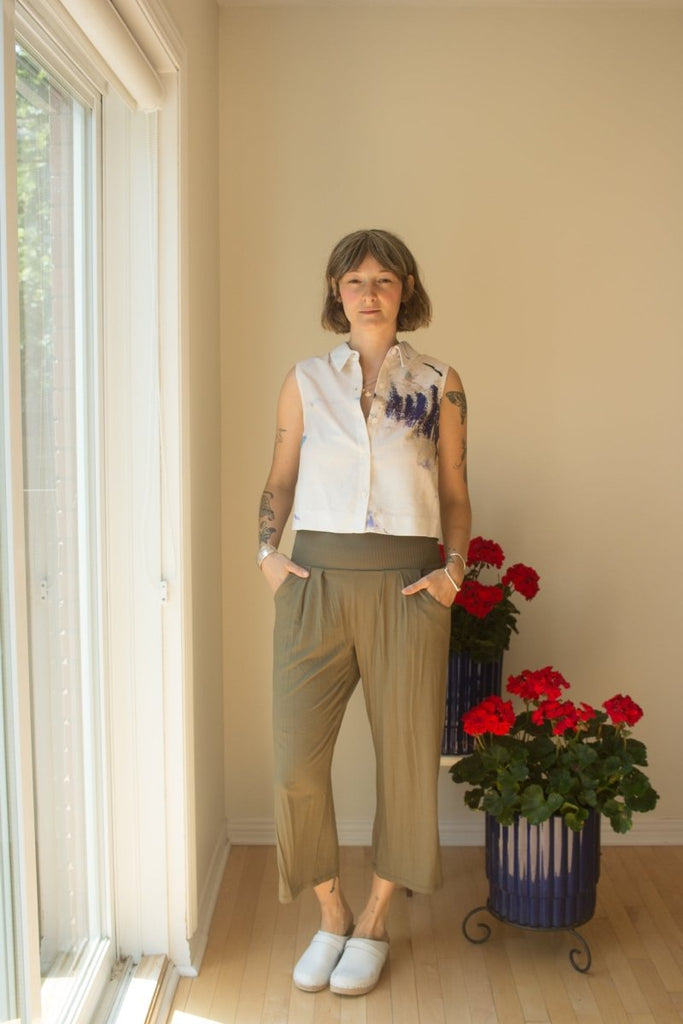 Eve Gravel West Shirt - Blue/Cream (In Store) - Victoire BoutiqueEve GravelTops Ottawa Boutique Shopping Clothing