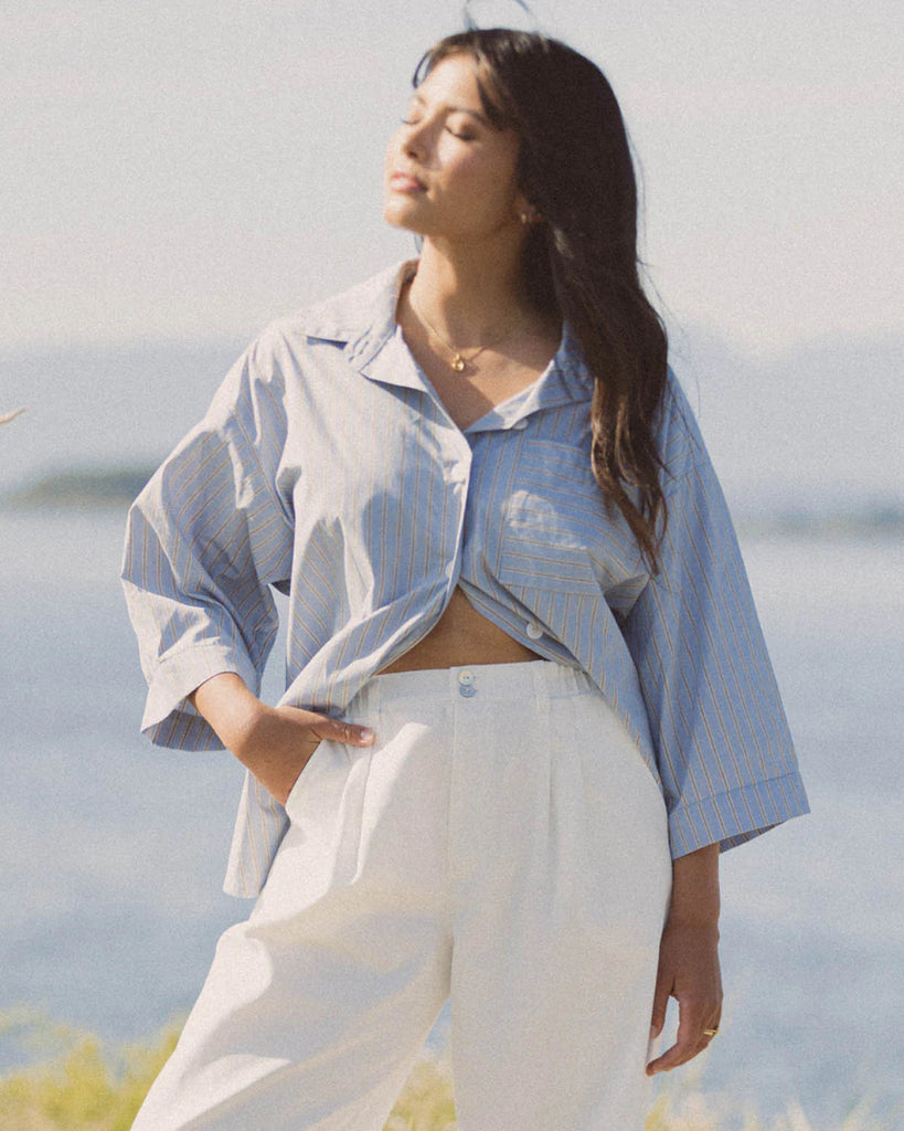 Harly Jae Haven Blouse (Editor's Stripe) - Victoire BoutiqueHarly JaeTops Ottawa Boutique Shopping Clothing