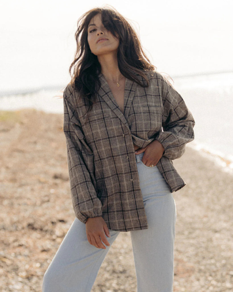 Harly Jae House Blouse (Brown Plaid) - Victoire BoutiqueHarly JaeTops Ottawa Boutique Shopping Clothing