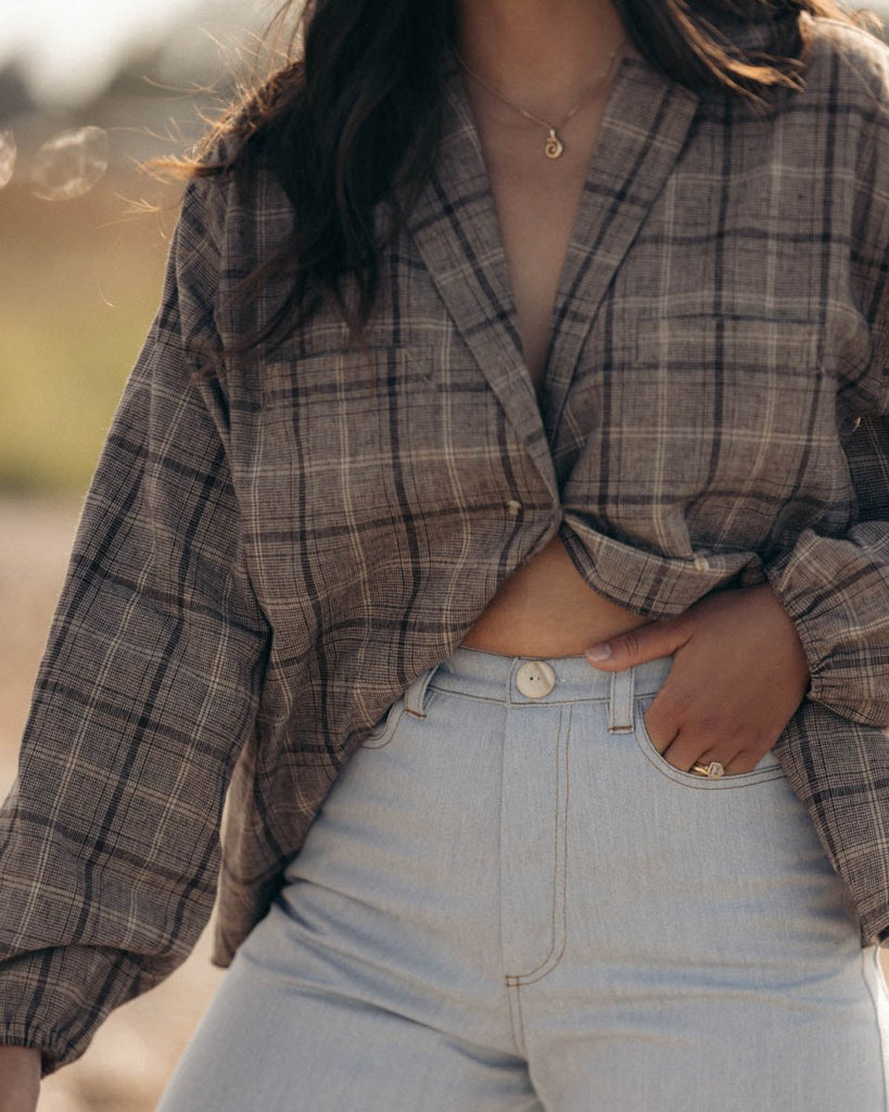 Harly Jae House Blouse (Brown Plaid) - Victoire BoutiqueHarly JaeTops Ottawa Boutique Shopping Clothing