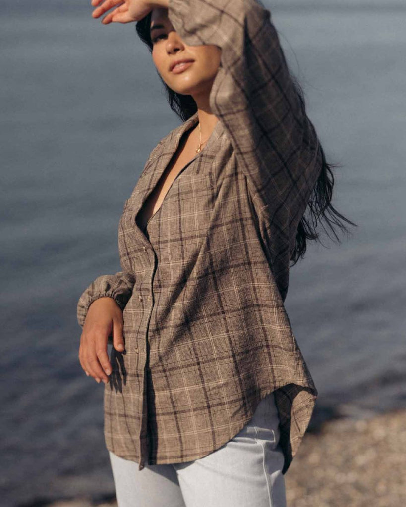 Harly Jae House Blouse (Brown Plaid) - Victoire BoutiqueHarly JaeTops Ottawa Boutique Shopping Clothing