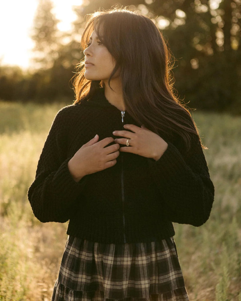 Harly Jae Meadow Zip Cardigan (Black) - Victoire BoutiqueHarly JaeSweater Ottawa Boutique Shopping Clothing