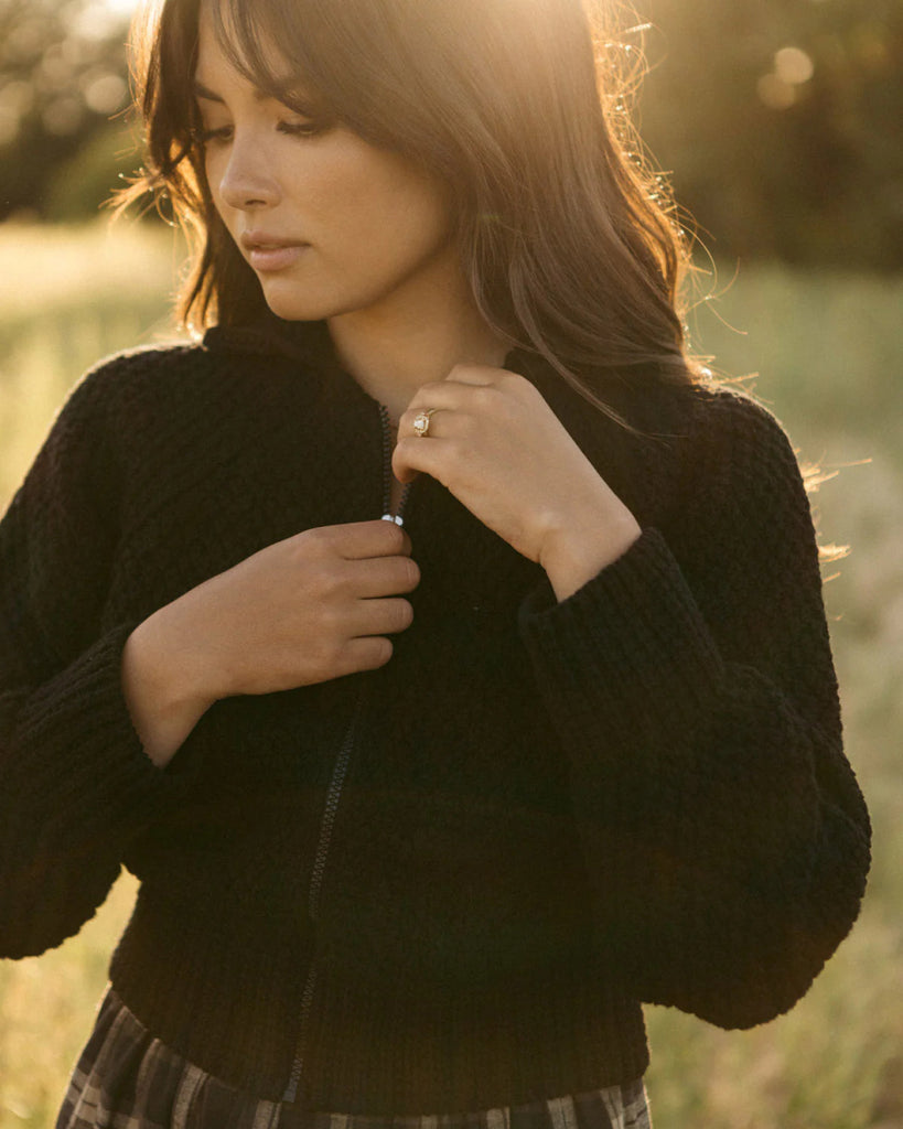 Harly Jae Meadow Zip Cardigan (Black) - Victoire BoutiqueHarly JaeSweater Ottawa Boutique Shopping Clothing