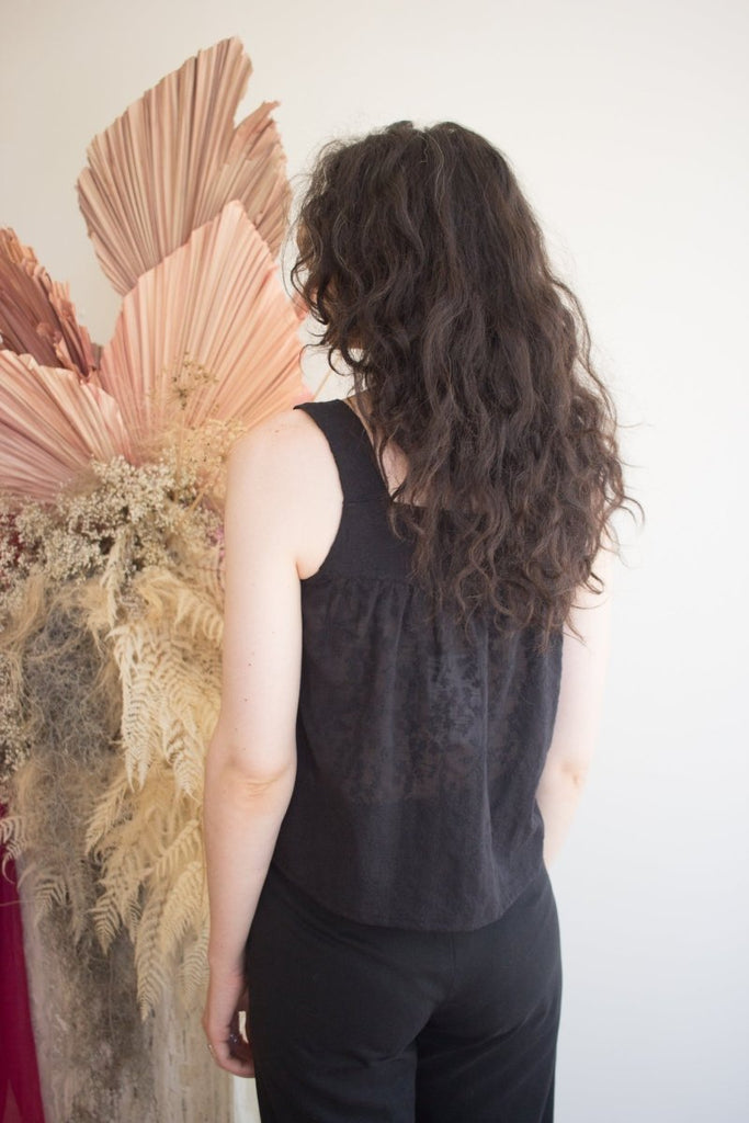 Harly Jae Nightie Tank (Noir Embroidery) - Victoire BoutiqueHarly JaeTops Ottawa Boutique Shopping Clothing