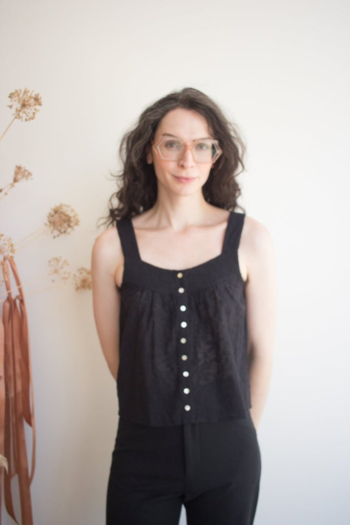 Harly Jae Nightie Tank (Noir Embroidery) - Victoire BoutiqueHarly JaeTops Ottawa Boutique Shopping Clothing