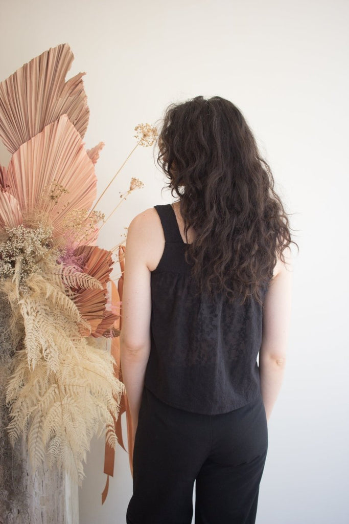 Harly Jae Nightie Tank (Noir Embroidery) - Victoire BoutiqueHarly JaeTops Ottawa Boutique Shopping Clothing