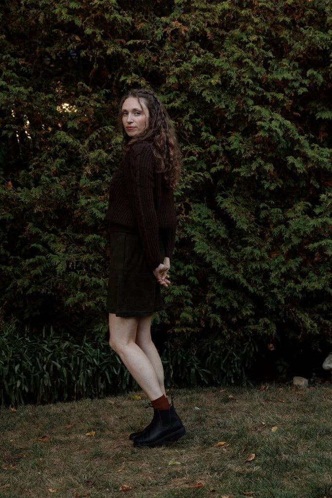 Hilary MacMillan Long Cable Knit Sweater (Brown) - Victoire BoutiqueHilary MacMillanknits Ottawa Boutique Shopping Clothing