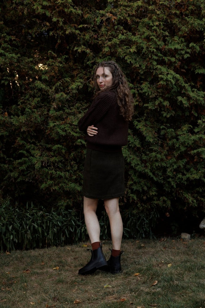 Hilary MacMillan Long Cable Knit Sweater (Brown) - Victoire BoutiqueHilary MacMillanknits Ottawa Boutique Shopping Clothing