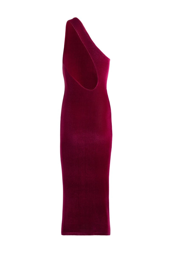 Hilary MacMillan One Shoulder Velvet Dress (Fuschia) - Victoire BoutiqueHilary MacMillanDresses Ottawa Boutique Shopping Clothing