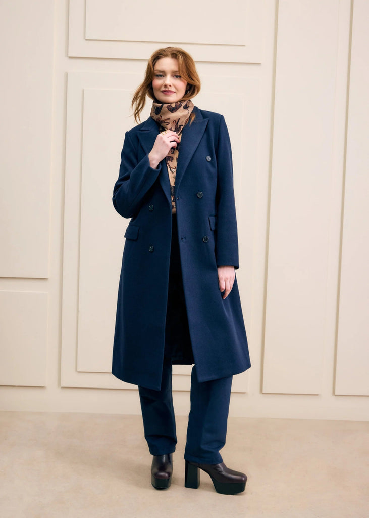 Hilary MacMillan Peacoat with Scarf (Navy) - Victoire BoutiqueHilary MacMillanOuterwear Ottawa Boutique Shopping Clothing