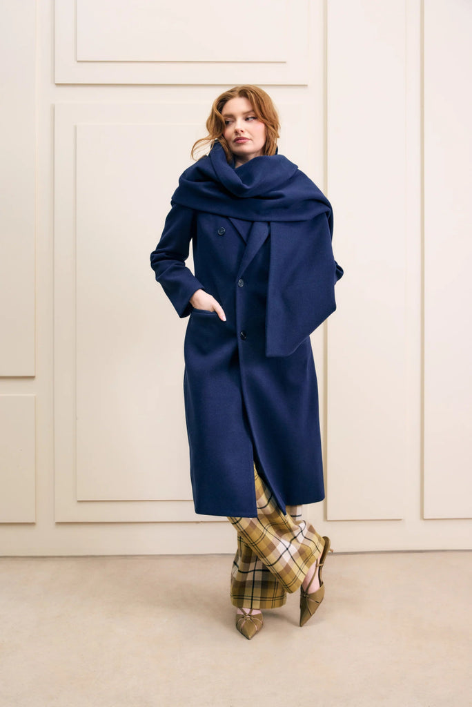 Hilary MacMillan Peacoat with Scarf (Navy) - Victoire BoutiqueHilary MacMillanOuterwear Ottawa Boutique Shopping Clothing