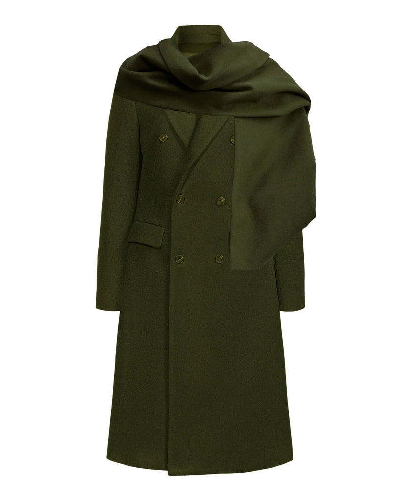 Hilary MacMillan Peacoat with Scarf (Olive) - Victoire BoutiqueHilary MacMillanOuterwear Ottawa Boutique Shopping Clothing