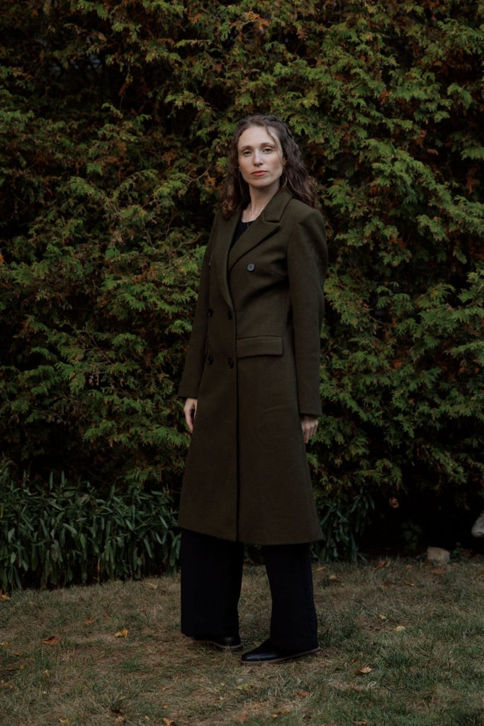 Hilary MacMillan Peacoat with Scarf (Olive) - Victoire BoutiqueHilary MacMillanOuterwear Ottawa Boutique Shopping Clothing