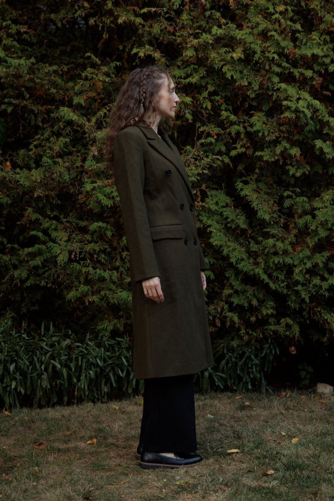 Hilary MacMillan Peacoat with Scarf (Olive) - Victoire BoutiqueHilary MacMillanOuterwear Ottawa Boutique Shopping Clothing