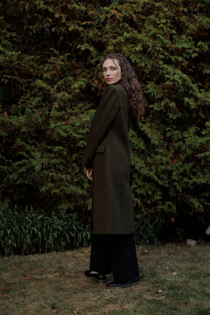 Hilary MacMillan Peacoat with Scarf (Olive) - Victoire BoutiqueHilary MacMillanOuterwear Ottawa Boutique Shopping Clothing