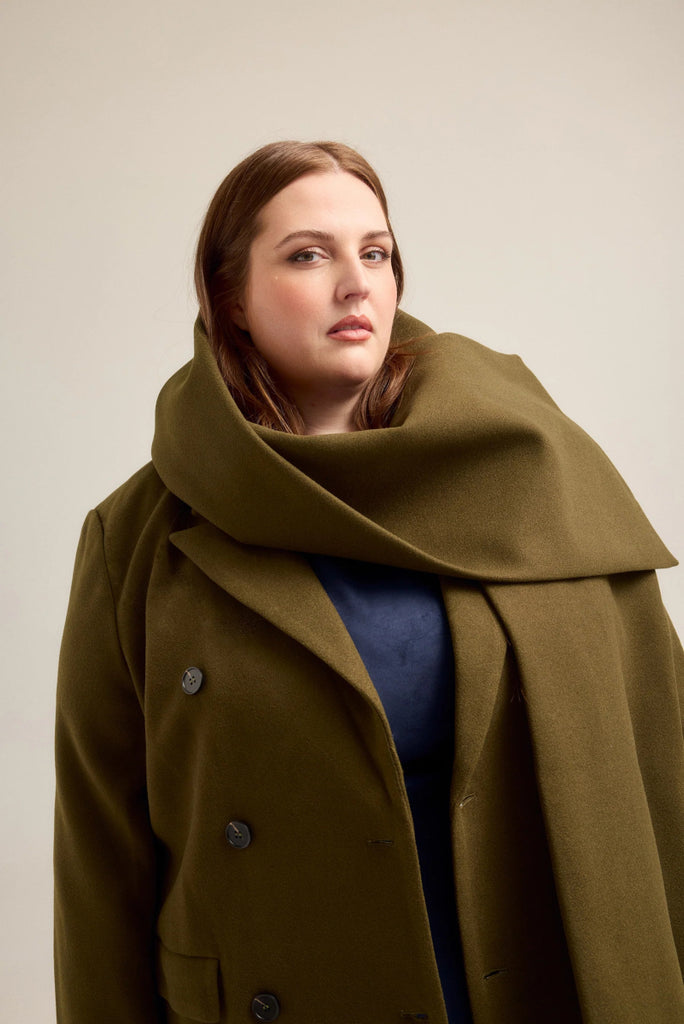 Hilary MacMillan Peacoat with Scarf (Olive) - Victoire BoutiqueHilary MacMillanOuterwear Ottawa Boutique Shopping Clothing
