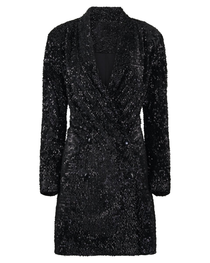 Hilary MacMillan Sequin Blazer Dress (Black) - Victoire BoutiqueHilary MacMillanDresses Ottawa Boutique Shopping Clothing