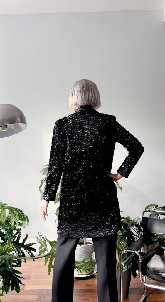 Hilary MacMillan Sequin Blazer Dress (Black) - Victoire BoutiqueHilary MacMillanDresses Ottawa Boutique Shopping Clothing