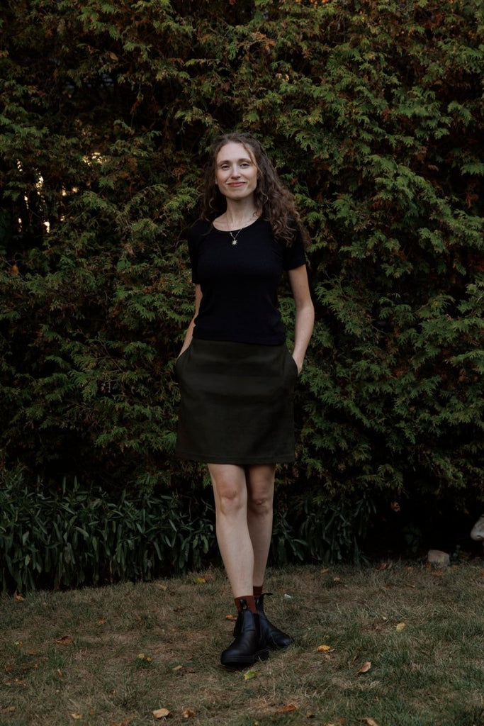 Hilary MacMillan Suede Mini Skirt (Olive) - Victoire BoutiqueHilary MacMillanSkirts Ottawa Boutique Shopping Clothing