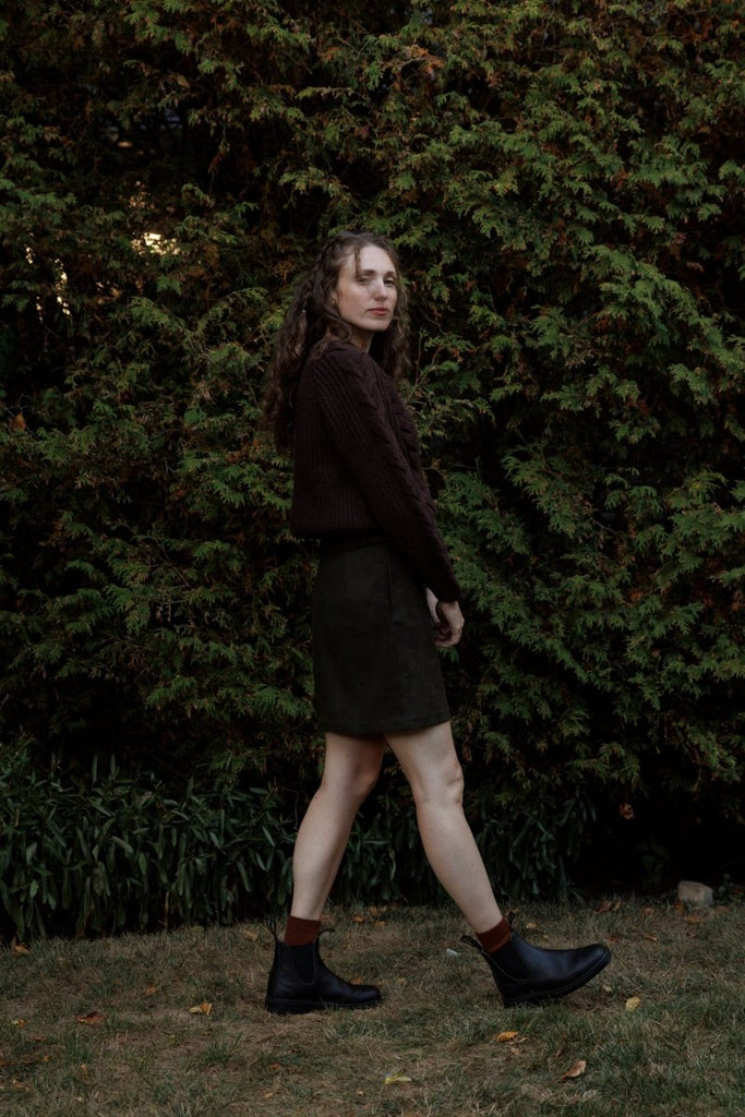 Hilary MacMillan Suede Mini Skirt (Olive) - Victoire BoutiqueHilary MacMillanSkirts Ottawa Boutique Shopping Clothing