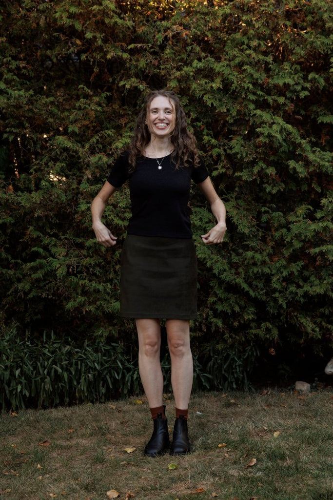 Hilary MacMillan Suede Mini Skirt (Olive) - Victoire BoutiqueHilary MacMillanSkirts Ottawa Boutique Shopping Clothing