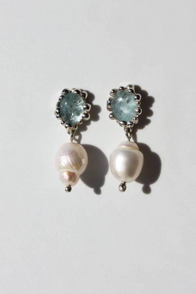 House of Hudson Blobby Aqua and Pearl Blob Earrings - Victoire BoutiqueHouse of HudsonEarrings Ottawa Boutique Shopping Clothing