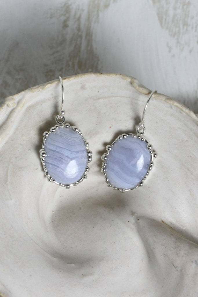 House of Hudson Blobby Blue Agate Hooks - Victoire BoutiqueHouse of HudsonEarrings Ottawa Boutique Shopping Clothing