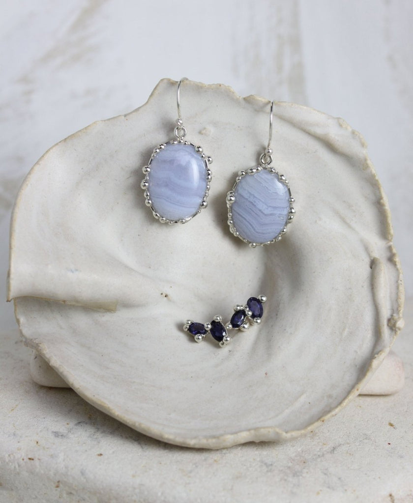 House of Hudson Blobby Blue Agate Hooks - Victoire BoutiqueHouse of HudsonEarrings Ottawa Boutique Shopping Clothing