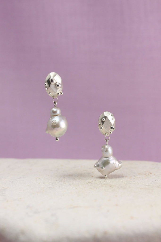 House of Hudson White Pearl and Blob Earrings - Victoire BoutiqueHouse of HudsonEarrings Ottawa Boutique Shopping Clothing