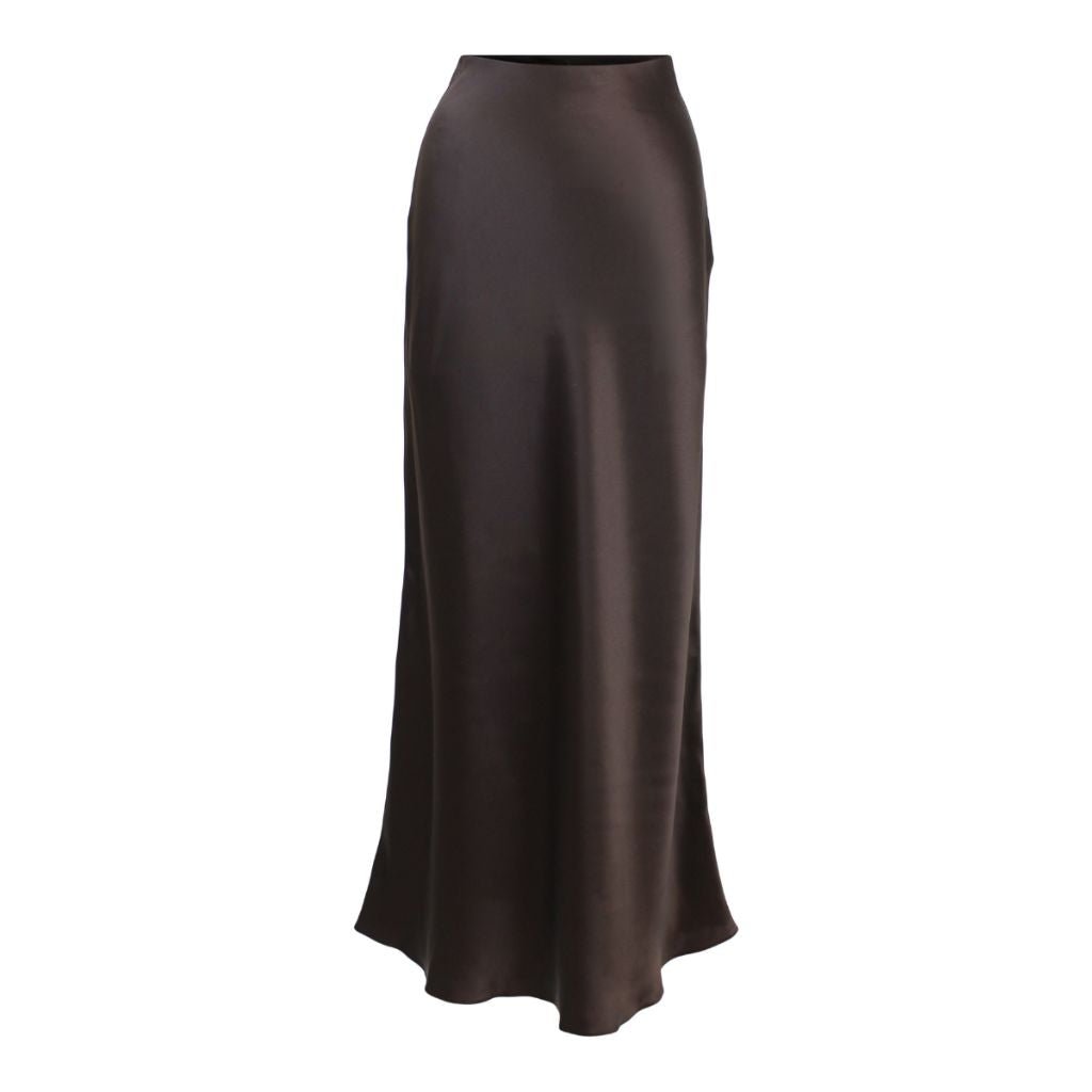 Jacoba Jane Long Silk Satin Maxi Skirt (Cocoa) - Victoire BoutiqueJacoba JaneBottoms Ottawa Boutique Shopping Clothing