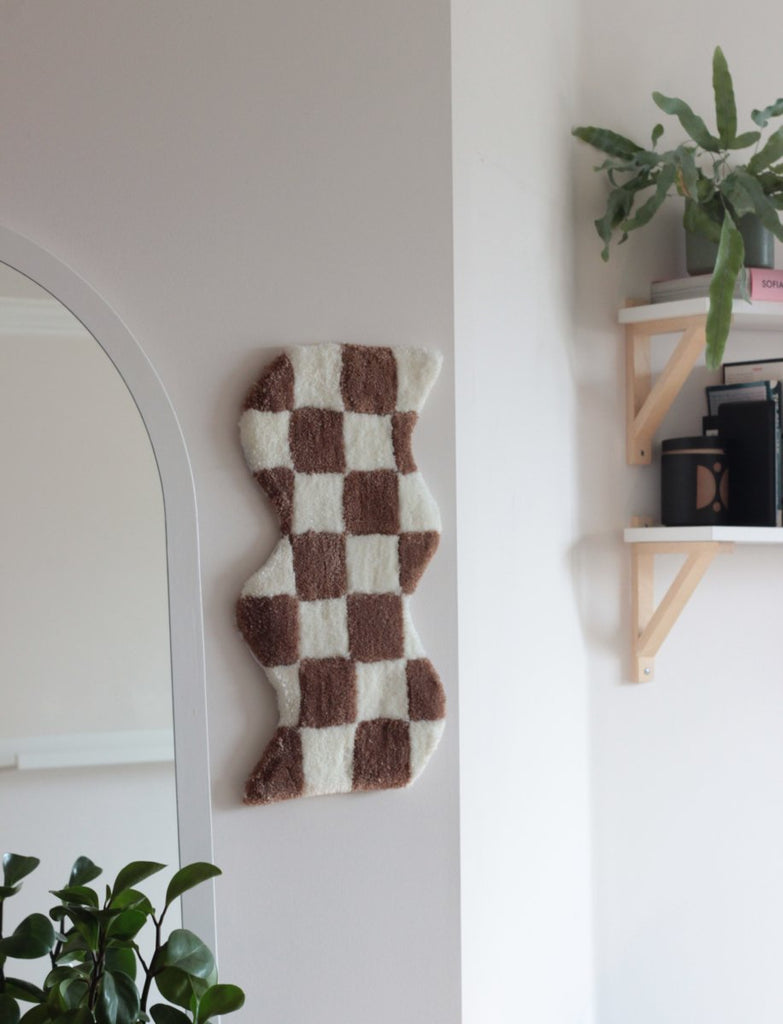 Jen Klukas Design Wavy Baby Wall Rug (Brown Check) - Victoire BoutiqueJen Klukas DesignHome Ottawa Boutique Shopping Clothing