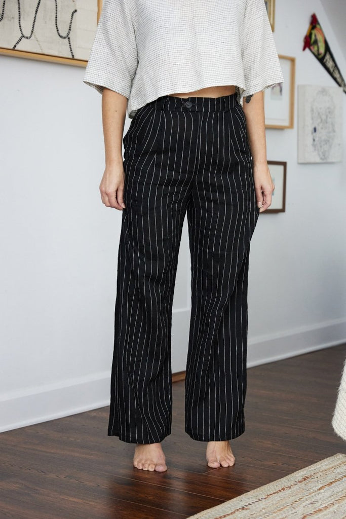 Jennifer Glasgow Diana Trousers (Black Stripe) - Victoire BoutiqueJennifer GlasgowBottoms Ottawa Boutique Shopping Clothing